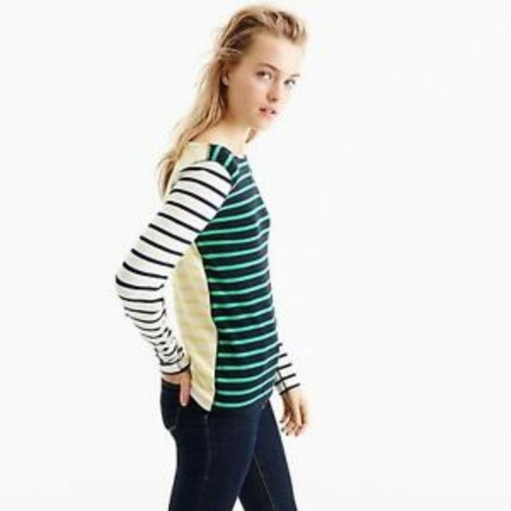 J. Crew Color-blocked Waffled Long Sleeve